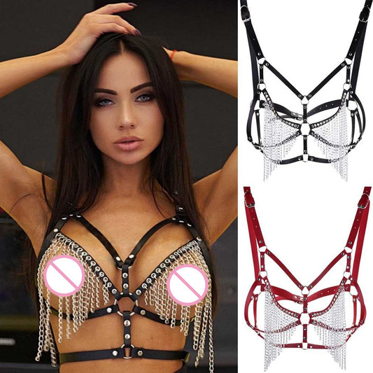 Women Chest Chain Bra Punk Costumes