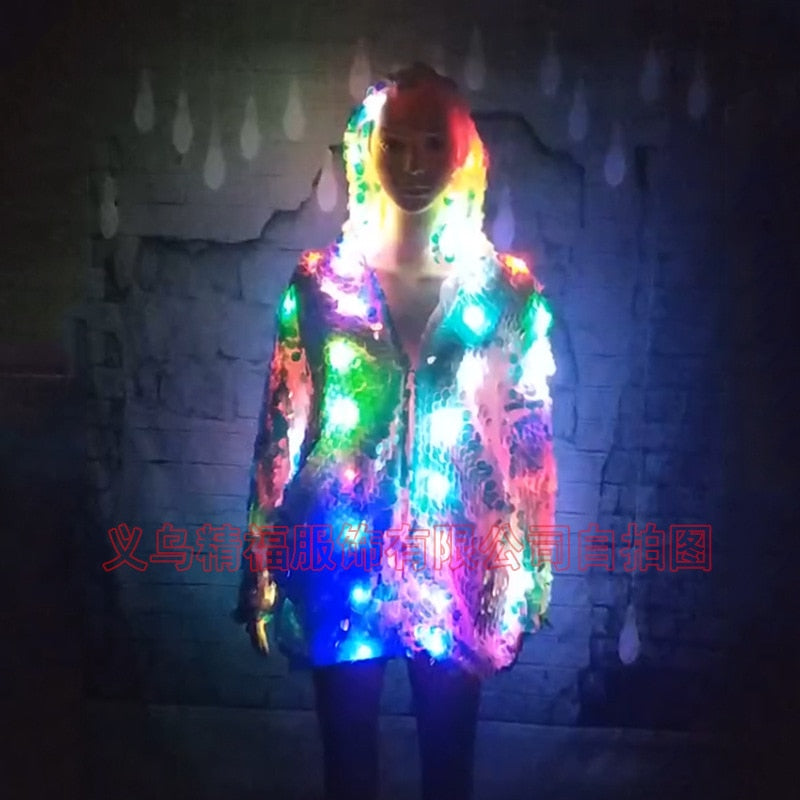 Women's LED Luminous Fur Coat