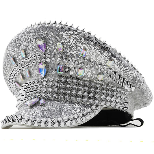 Women Men Steampunk Military Hat Captain Cap For Lady Sergeant Bridal Hat Hen Do Hat Festival Birthday Part Hat Can Customize