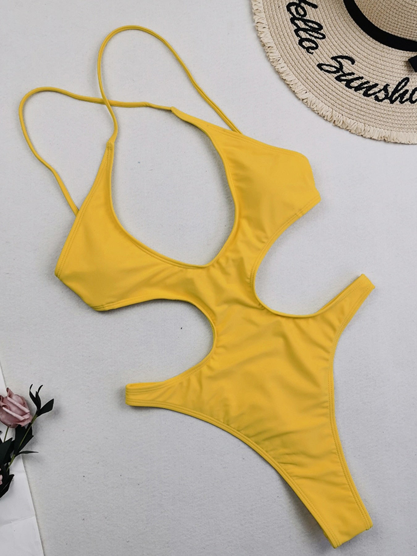 Sexy Solid Hollow Out One Piece Swimsuit Female Plus Size Swimwear Women Backless Bathing Suits Summer Beach Wear Monokini Plus size S-4XL