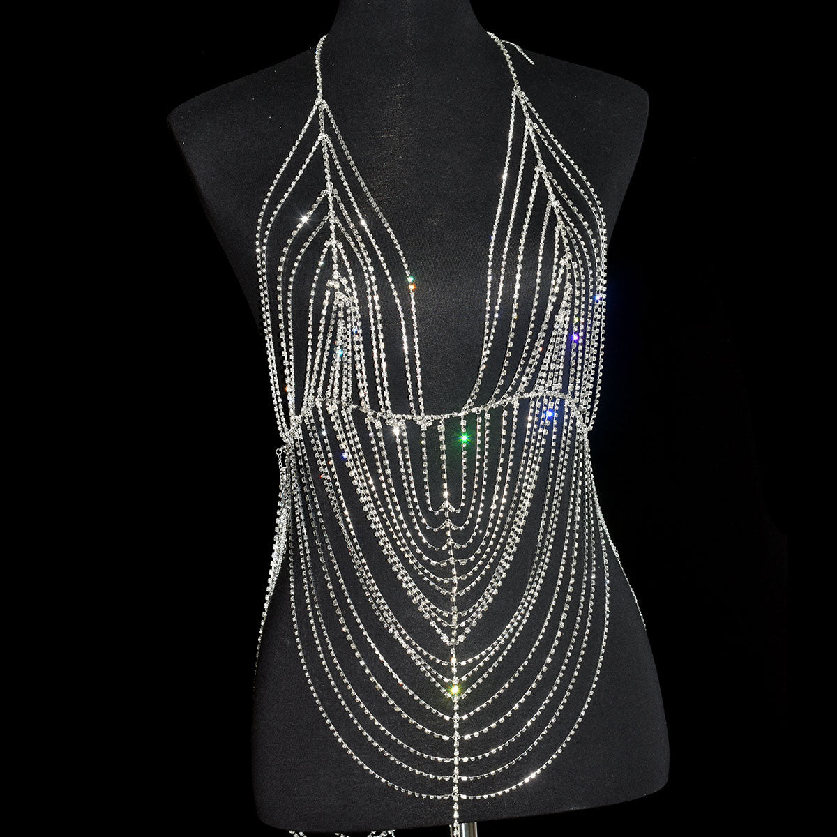Multilayer Chest Chain Dress