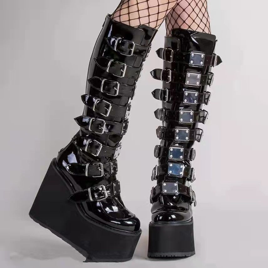 Demonias Punk Style Ladies Motorcycle Boots
