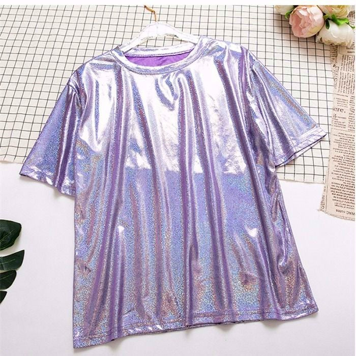 Bright Silk Short-sleeved T-shirt