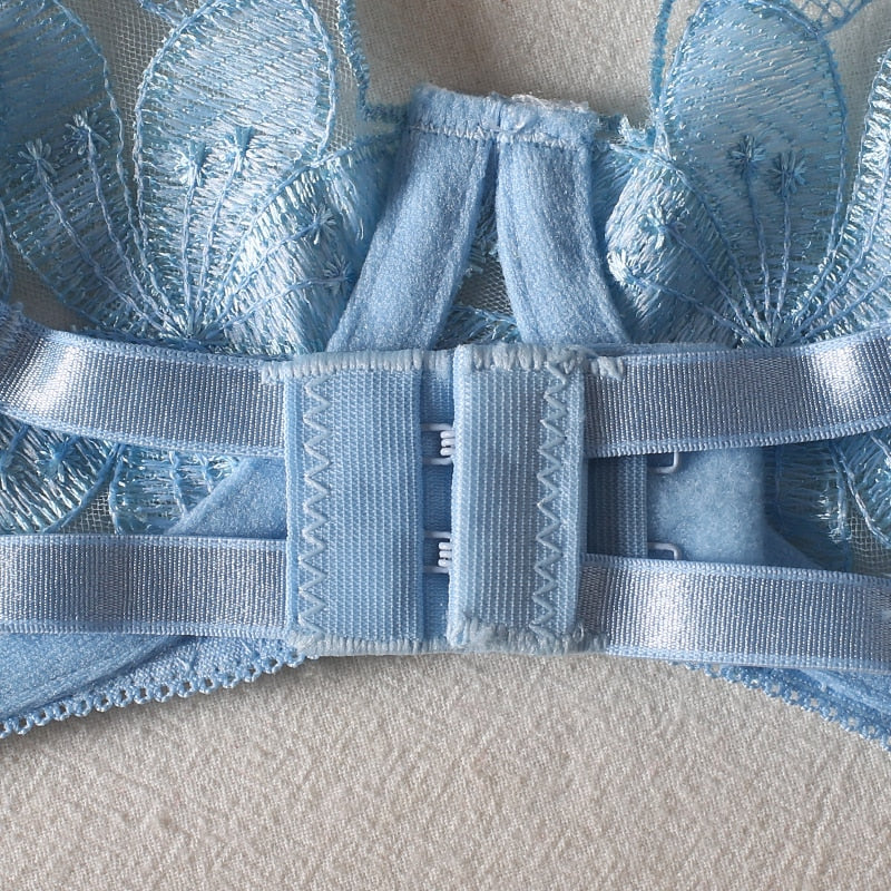 Women's Underwear 3-Pieces Transparent Sexy Round Matching Bride lingerie