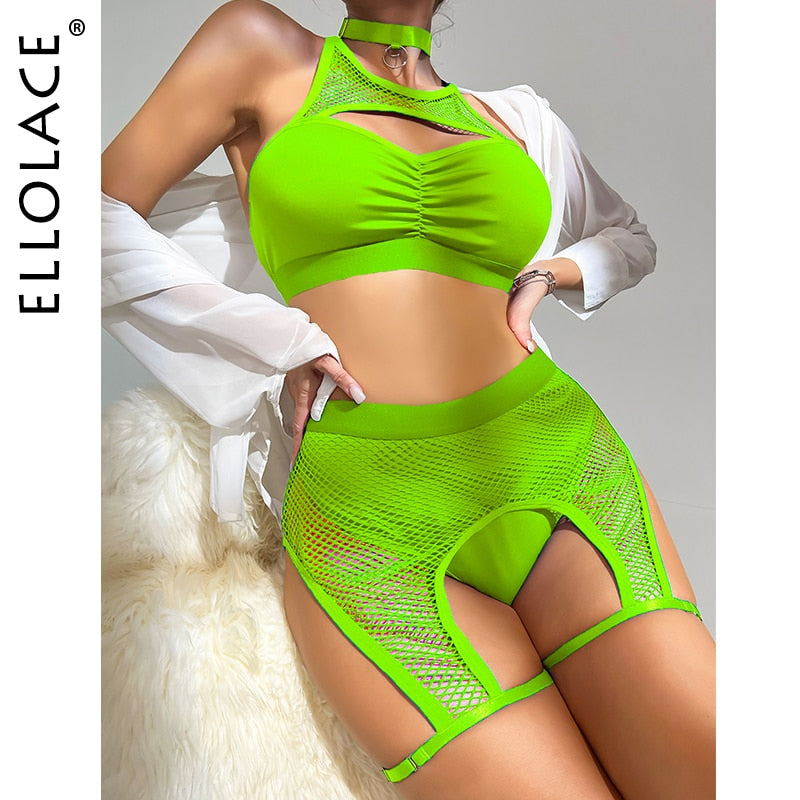 Sexy Female Lingerie Fishing Net Patchwork