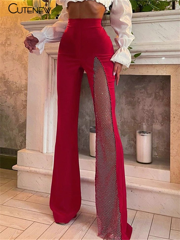 Cutenew Sexy Mesh One Shoulder Patchwork