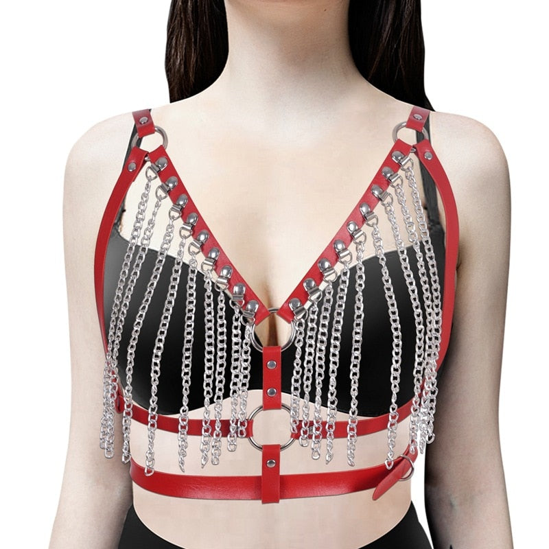Women Chest Chain Bra Punk Costumes