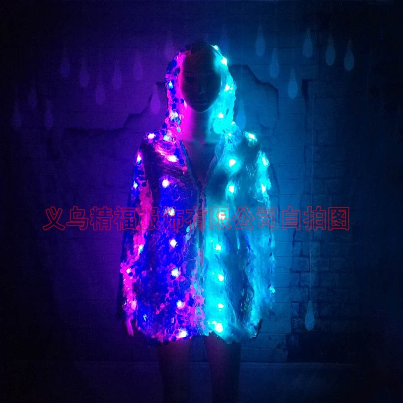 Women's LED Luminous Fur Coat