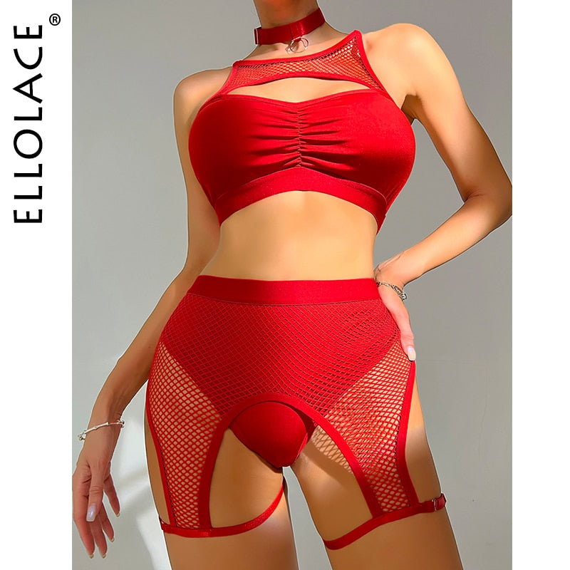 Sexy Female Lingerie Fishing Net Patchwork