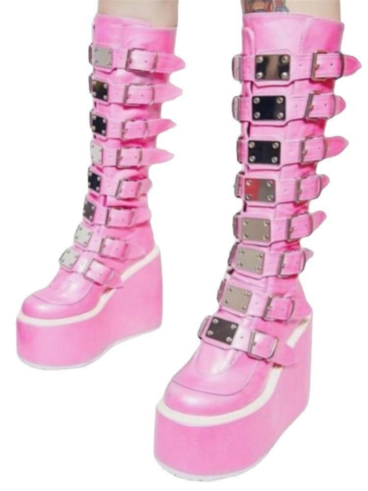Demonias Punk Style Ladies Motorcycle Boots