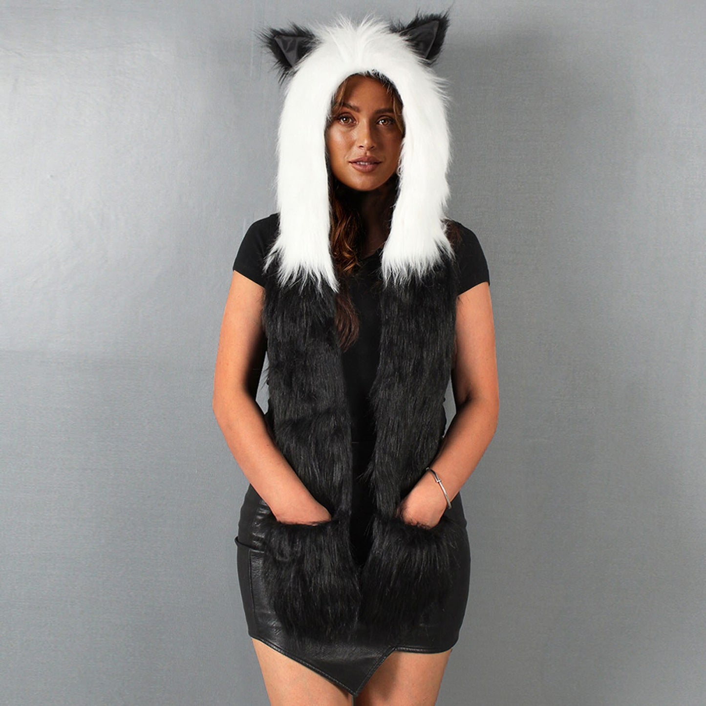 Winter Faux Fur Hood Hat