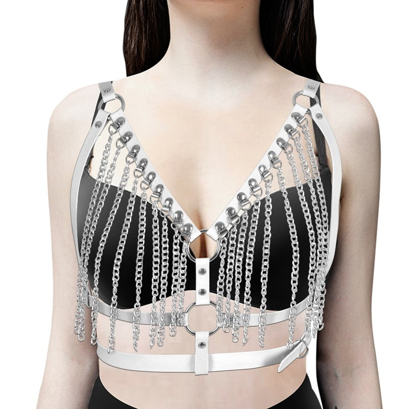 Women Chest Chain Bra Punk Costumes