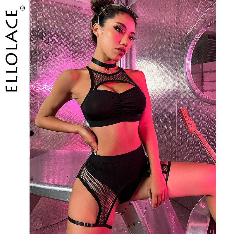 Sexy Female Lingerie Fishing Net Patchwork