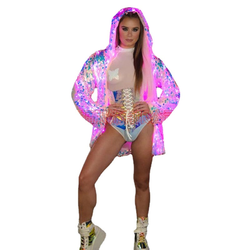 Women's LED Luminous Fur Coat
