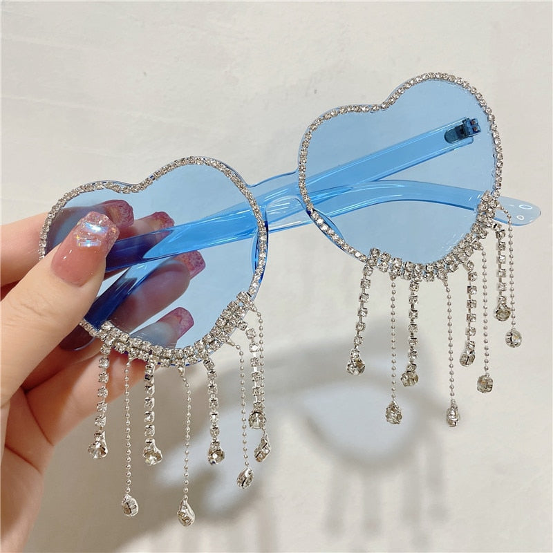 Sexy Women Heart Diamond Sunglass