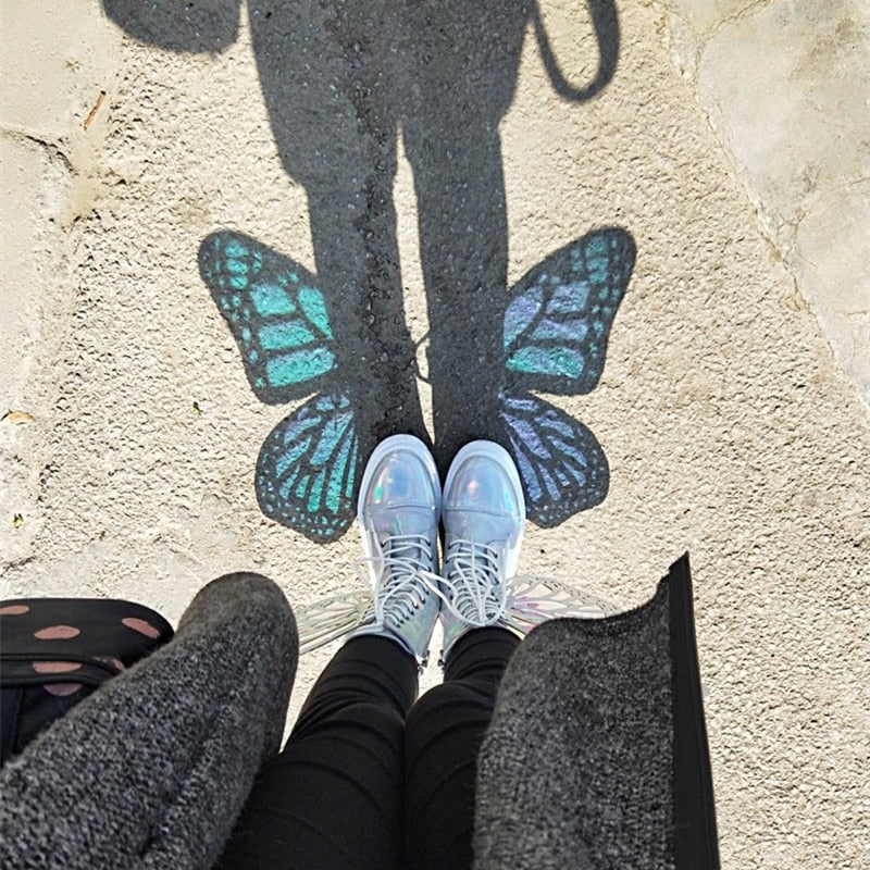 Butterfly Wings Platform Rave Boots
