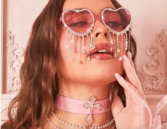 Sexy Women Heart Diamond Sunglass