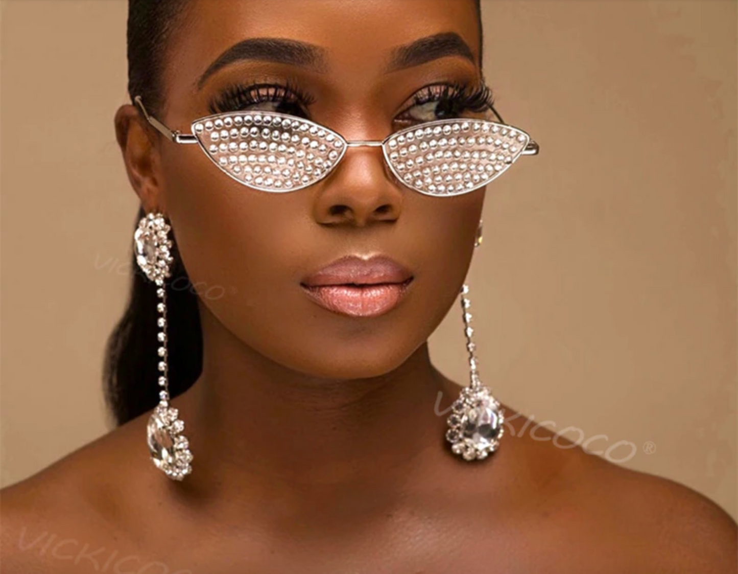 Small Frame Cat Eye Diamond Sunglass