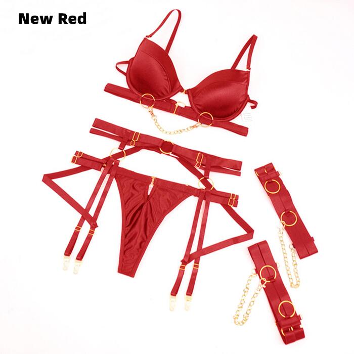 Bra-Panty Set With Luxury Garter Chain Set