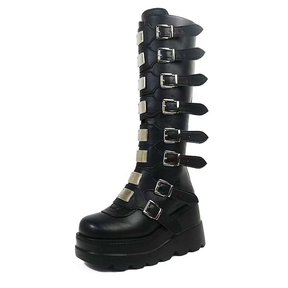 Demonias Punk Style Ladies Motorcycle Boots