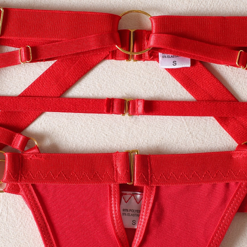 Bra-Panty Set With Luxury Garter Chain Set