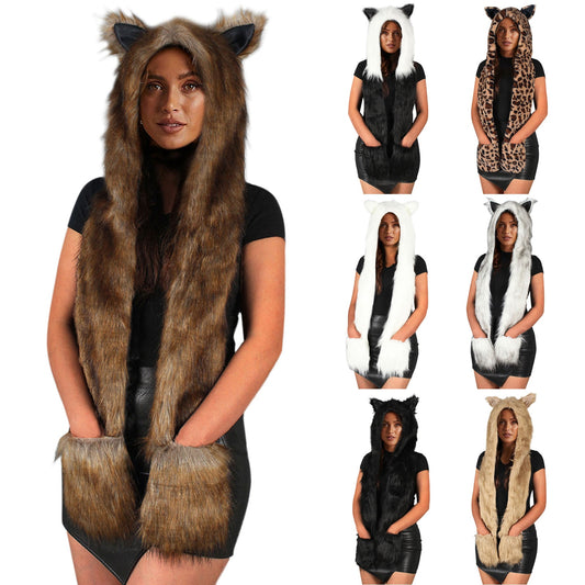 Winter Faux Fur Hood Hat