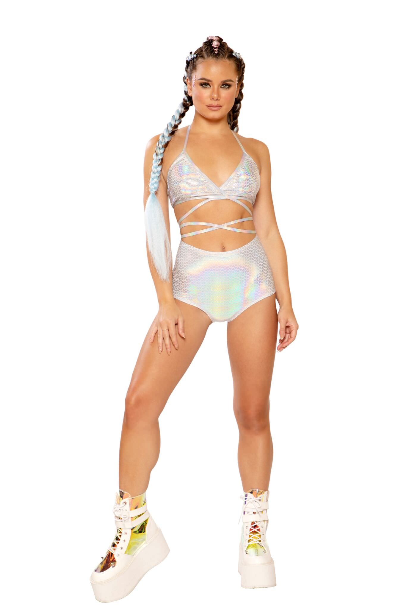 HOLOGRAPHIC HIGH-WAIST SHORT - FF265